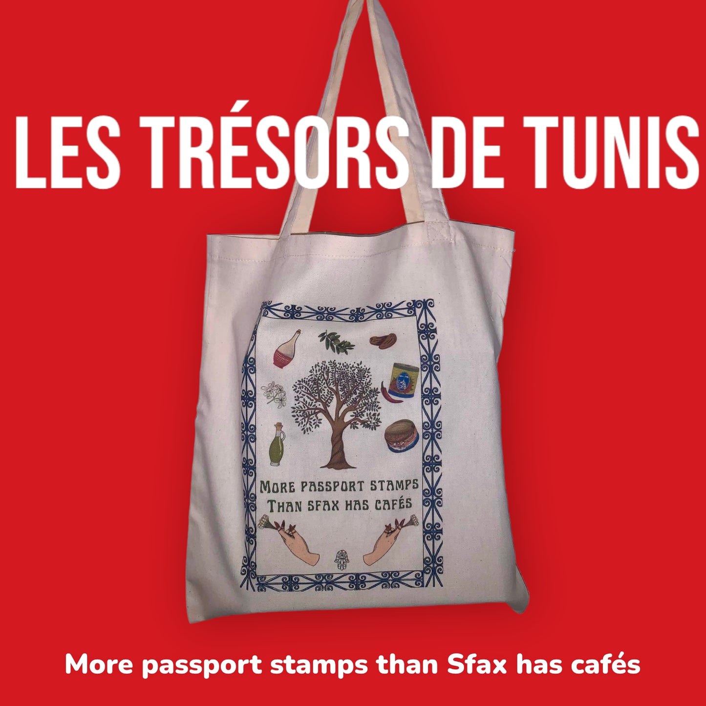 Tote bag - More passport stamps than sfax has cafés